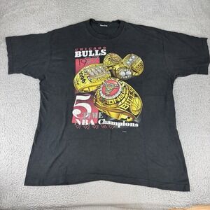 Vtg 1997 Pro Player Chicago Bulls Rings 5 Time NBA Champions T Shirt Size XL NBA